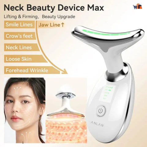 Neck Lifting & Tightening Massager – EMS Microcurrent LED Face & Neck Beauty Device