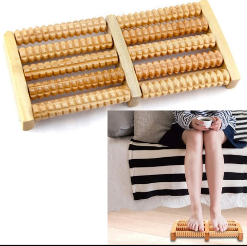 Wooden foot Massager Roller Plantar Fasciitis Relief Feet Pain Muscle Relaxation Massage Tools Dual 5 Row