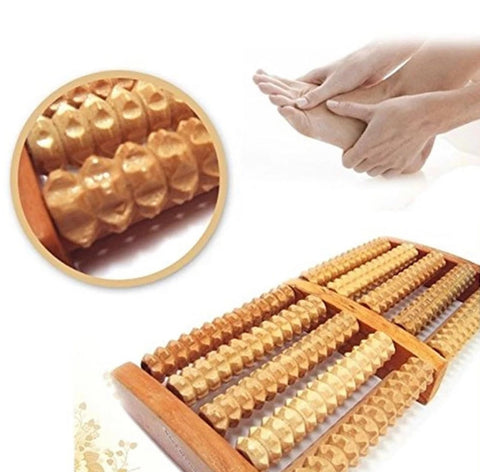 Wooden foot Massager Roller Plantar Fasciitis Relief Feet Pain Muscle Relaxation Massage Tools Dual 5 Row