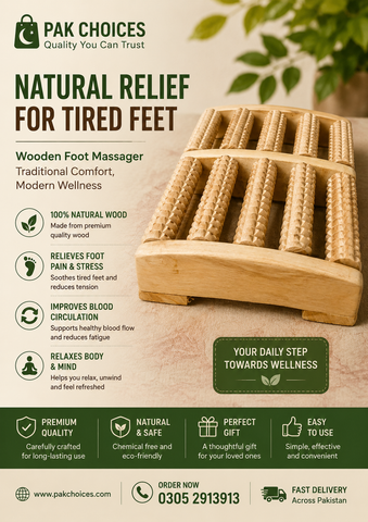 Wooden foot Massager Roller Plantar Fasciitis Relief Feet Pain Muscle Relaxation Massage Tools Dual 5 Row