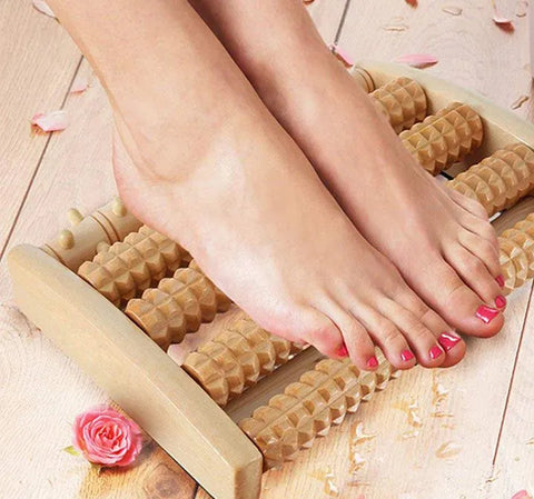 Wooden foot Massager Roller Plantar Fasciitis Relief Feet Pain Muscle Relaxation Massage Tools Dual 5 Row