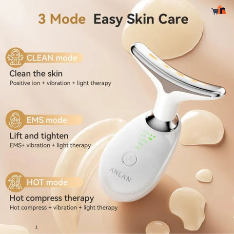 Neck Lifting & Tightening Massager – EMS Microcurrent LED Face & Neck Beauty Device