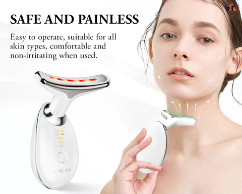 Neck Lifting & Tightening Massager – EMS Microcurrent LED Face & Neck Beauty Device