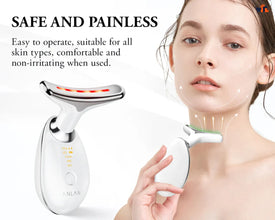 Neck Lifting And Tighten Massager - Neck Massager - Electric Microcurrent Wrinkle Remover LED Photon Face Beauty Device - Neck Face Beauty Device Facial Lifting Machine EMS Massager Reduce Double Chin Anti Wrinkle Skin Tightening Skin Care Tools