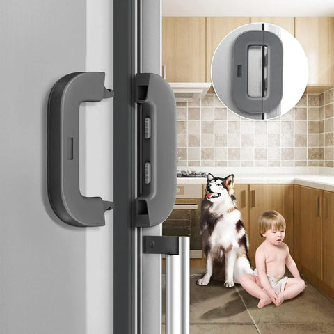 Child Safety Refrigerator Lock – Self Adhesive Fridge And Freezer Door Lock With Double Safety Button And Easy One Hand Operation